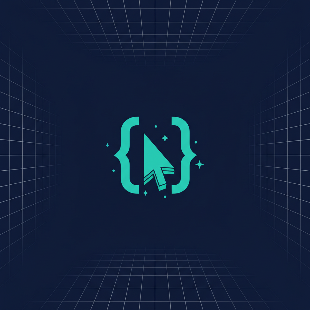 Abstract teal cursor and citation-bracket motif on a navy grid, representing how AI answer engines cite source pages.